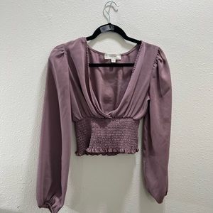 V neck deep lavender top